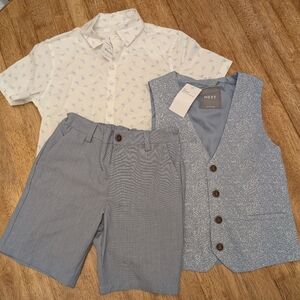 NWT! Kids' Next Brand Button-up Shirt, Vest & Pants Set